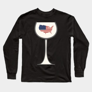 USA in wine glass, Map of USA in a wine glass Long Sleeve T-Shirt